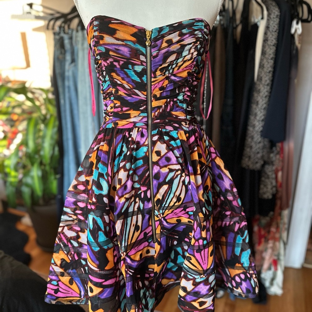 Betsey Johnson Multicolor Strapless Dress